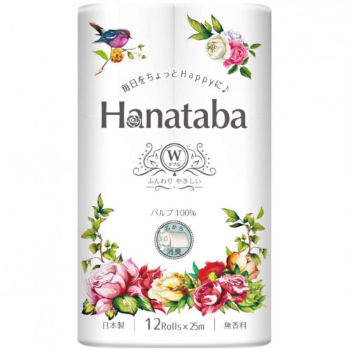marutomi - Hanataba 高級柔軟消臭雙層衛生紙 25m(12卷) 無香料 162-1357 marutomi - Hanataba 高級柔軟消臭雙層衛生紙 25m(12卷) 無香料 162-1357